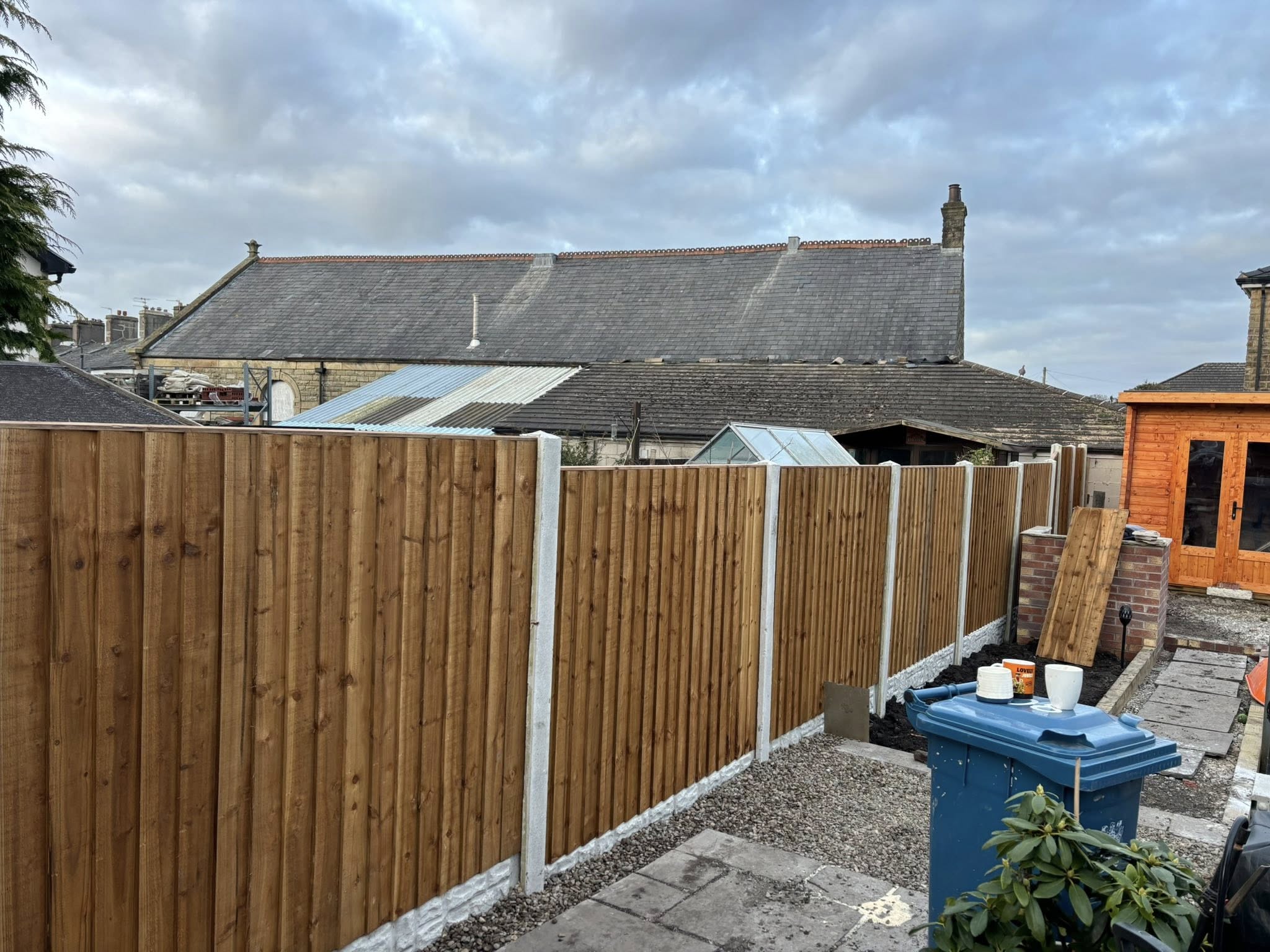 Timber fencing and garden wall installation in Lancashire